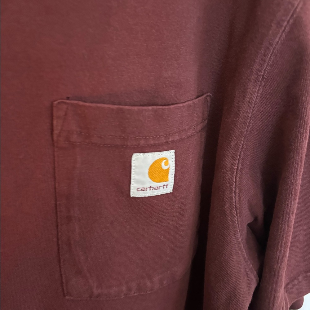 Carhartt Men's Burgundy Short Sleeve Tee - Picture 2 of 7